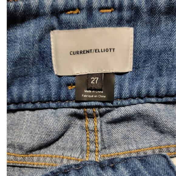 Current/Elliott The Pinball Cropped Maritime Jeans Size 27 (measures 28) - Picture 5 of 6